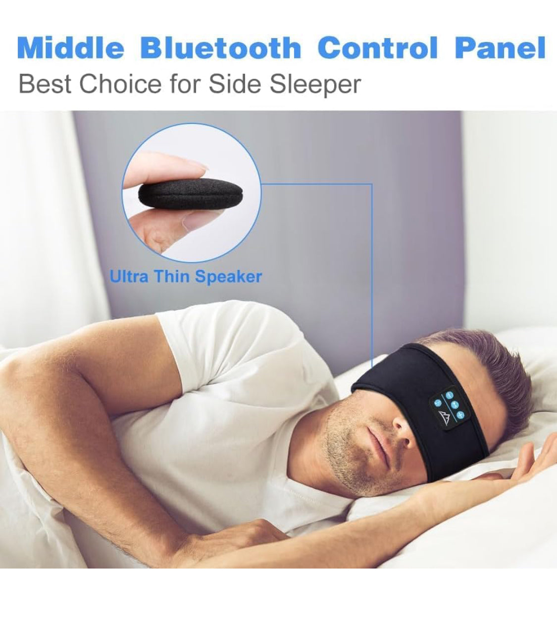 Bluetooth Sleep Headphones Headband - Wireless Music Sleep Mask witth HD Stereo Sound for Side Sleepers, Sports & Relaxation