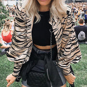 Animal print satin blouse shirt