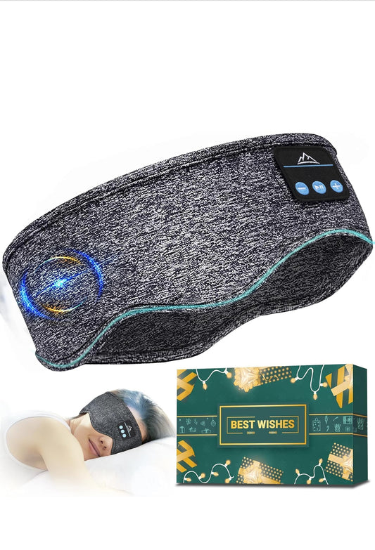 Bluetooth Sleep Headphones Headband - Wireless Music Sleep Mask witth HD Stereo Sound for Side Sleepers, Sports & Relaxation