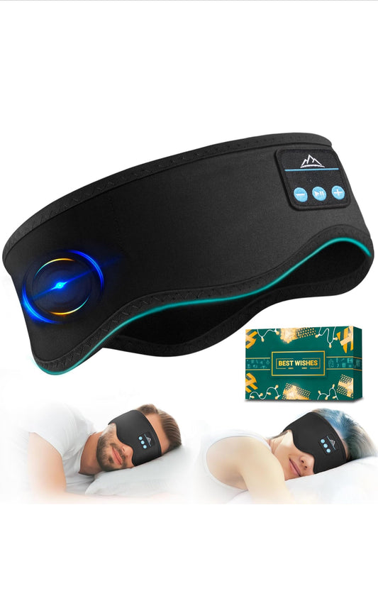 Bluetooth Sleep Headphones Headband - Wireless Music Sleep Mask witth HD Stereo Sound for Side Sleepers, Sports & Relaxation