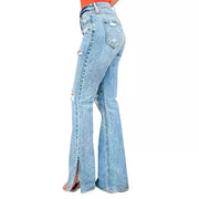 25 Edition – High Waist Ripped Split Stretch Jeans for Women