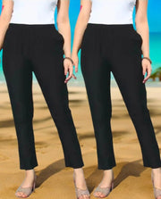 Women’s Slim Fit Ankle Length Pants (2 Pc)