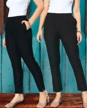 Women’s Slim Fit Ankle Length Pants (2 Pc)