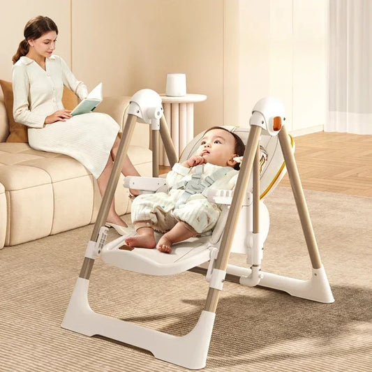 Foldable Children's Dining Chair 2 in 1 Baby Rocking Swing Growing Children's Dining Chair Suitable for 0-6 Years Old EU Stock