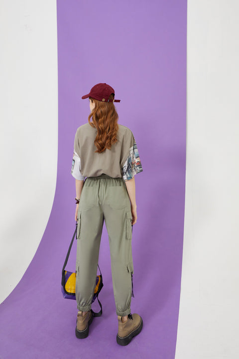 Solid High Waist Straight Casual Women Safari Pants Summer ELF