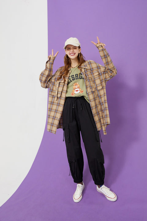 Solid High Waist Straight Casual Women Safari Pants Summer ELF