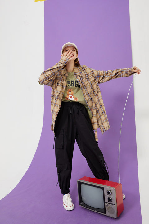 Solid High Waist Straight Casual Women Safari Pants Summer ELF