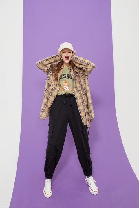 Solid High Waist Straight Casual Women Safari Pants Summer ELF