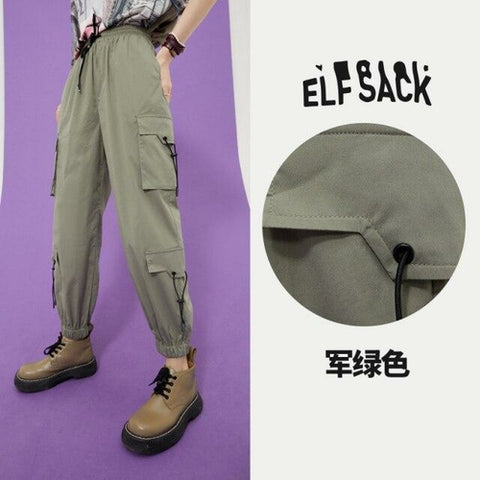 Solid High Waist Straight Casual Women Safari Pants Summer ELF